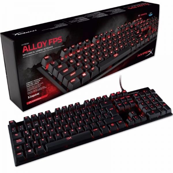 TECLADO KINGSTON GAMER MECANICO HYPERX ALLOY CHERRY MX BLUE ILUMINADO HX-KB1BL1-LA/A4