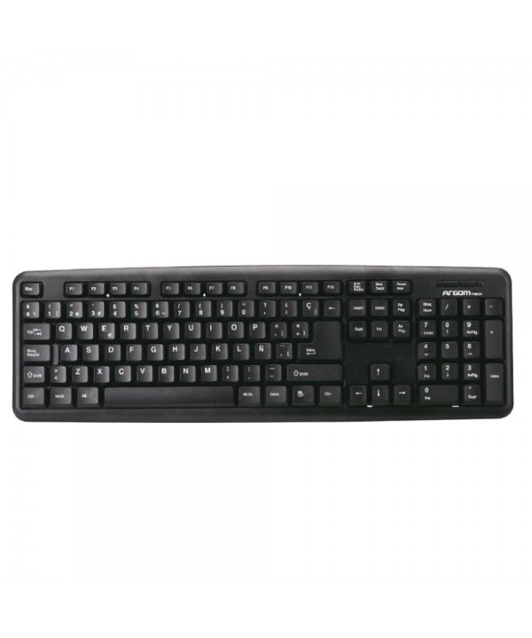 TECLADO STANDARD ARGOM KB-7414 MEMBRANA USB ESPA&Ntilde;OL BLACK ARG-KB-7414