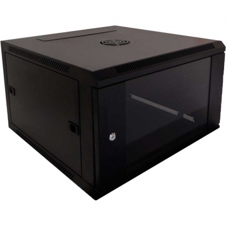 RACK PARED CON PUERTA VIDRIO 6U