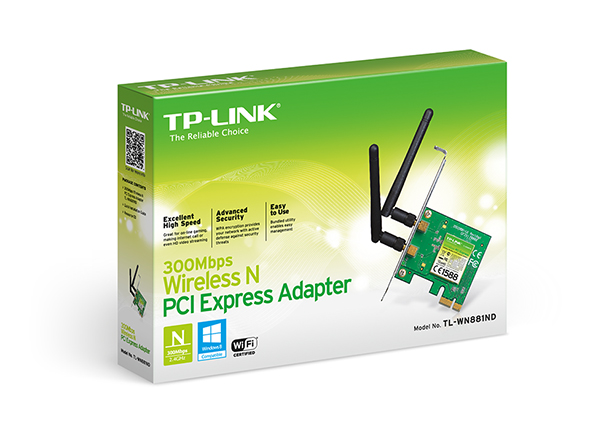 TARJETA RED INALAMBRICA TP LINK PCI-E TL-WN881ND N 300