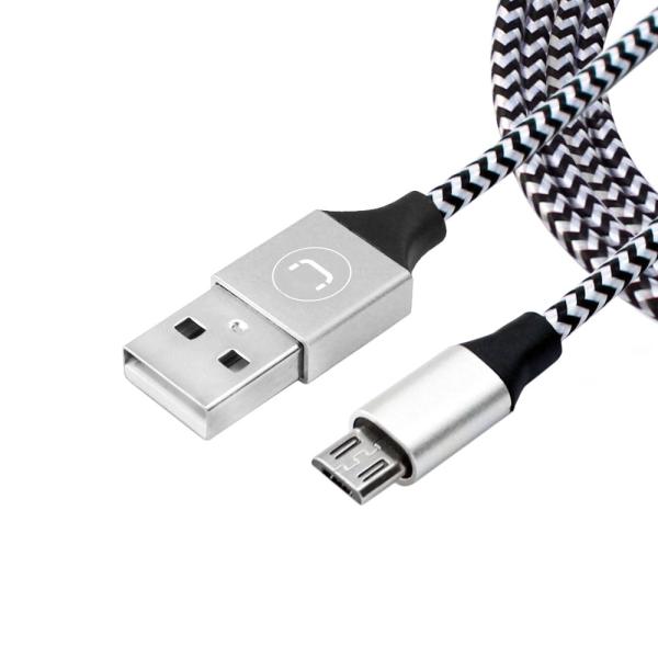 CABLE UNNO TEKNO MICRO USB BRAIDED 5FT /1.5M SILVER CB4061SV