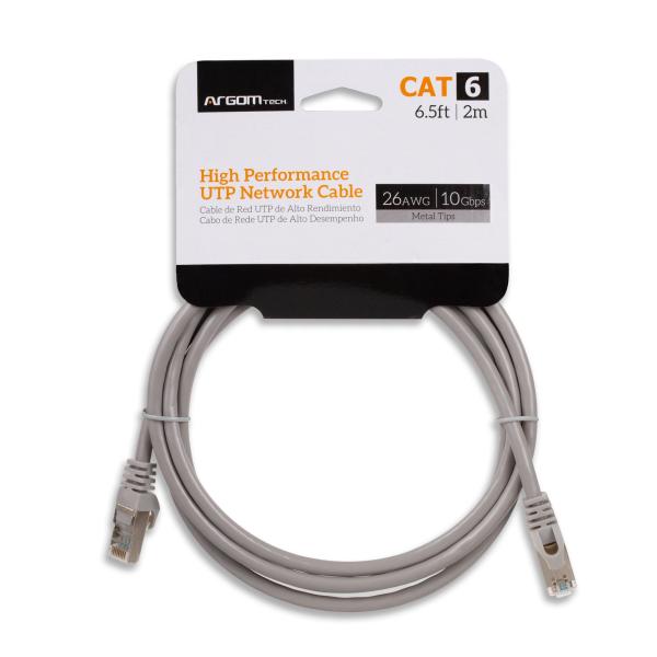 CABLE ARGOM DE RED CAT6E 6.5F/ 2 M METAL TIPS GRY ARG-CB-1553