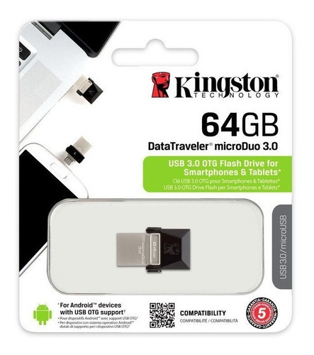 MEMORIA USB 64GB KINGSTON MICRO DUO DTDUO3/64GB