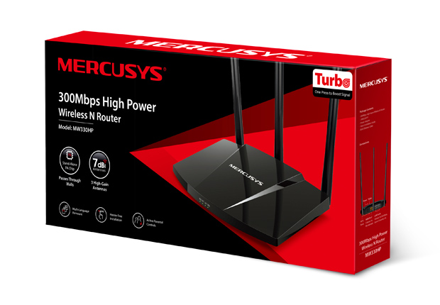 ROUTER MERCUSYS INALAMBRICO 300MBPS HIGH POWER MW330HP (UN)