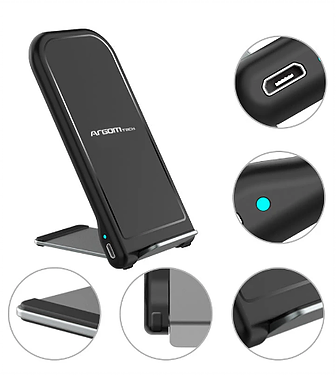 CARGADOR INALAMBRICO ARGOM KINETIC USB 10W ARG-AC-0140BK