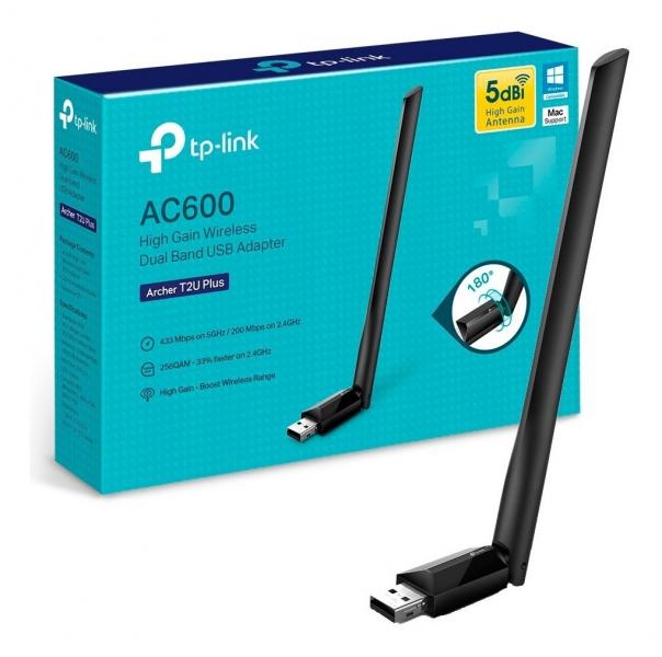 ADAPTADOR TP LINK AC600 INALAMBRICO DUAL BAND ARCHER T2U PLUS