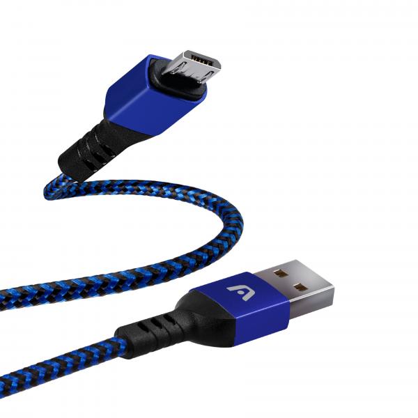 CABLE ARGOM DURA FROMA MICRO USB A USB 2.0 NYLON BRAIDED 1.8M/6FT BLUE ARG-CB-0021BL