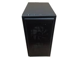 CASE GAMER HT003 +3LED FANS FULL BLACK FANEL WITH BLACK COATING , USB1.1*2 , RGB BAR LIGHT ON THE PANEL ,TRANSPARENT SIDE PANEL