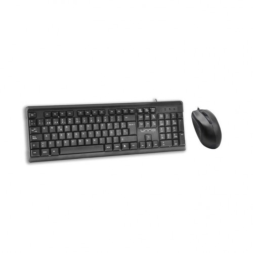 TECLADO Y MOUSE UNNO TEKNO KLASS USB SPANISH NEGRO KB6721BK
