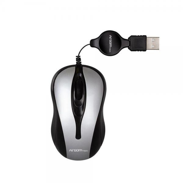 MOUSE ARGOM USB RETRACTIBLE GREY ARG-MS-0008GR
