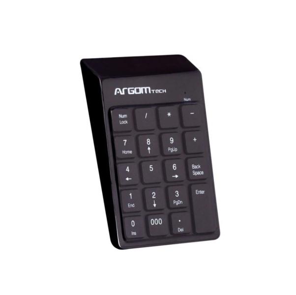 TECLADO NUMERICO ARGOM USB BLACK 19 KEYS ARG-KB-1076