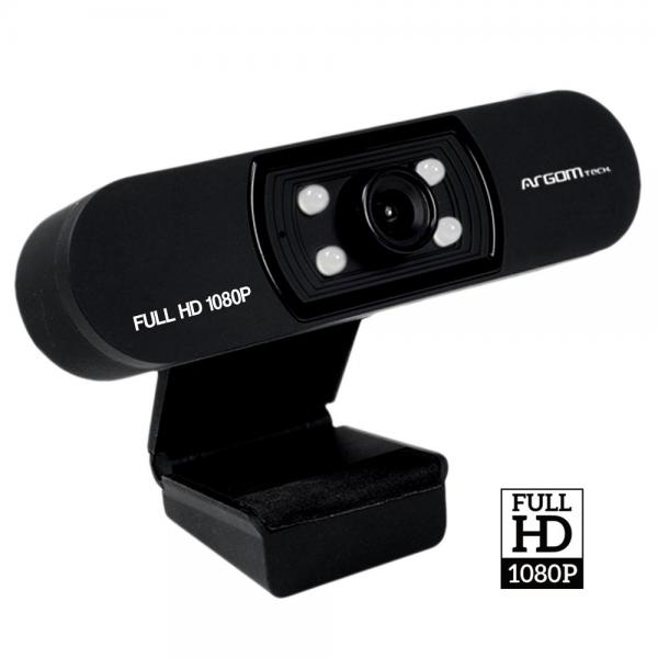CAMARA WEB ARGOM CAM50 FULL HD VIDEO LED LIGHTS + MICROFONO 1080P ARG-WC-9150BK