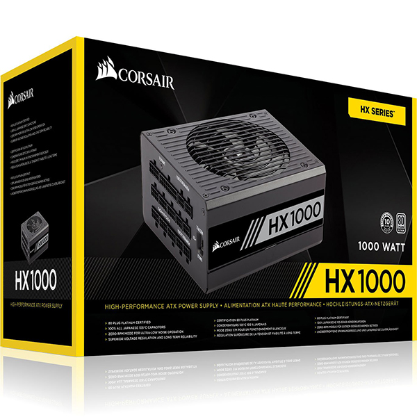 FUENTE DE PODER CORSAIR HX SERIES HX1000 80 PLUS PLATINUM FULLY MODULAR CP-9020139-NA