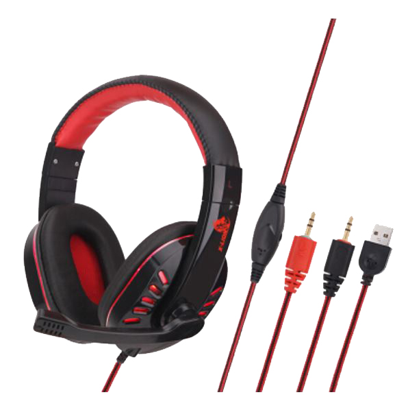 HEADSET GAMER X-LION CON MICROFONO RED/BLACK HP-600 3.5M