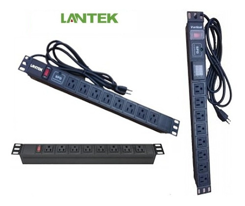 PDU TRIPLE PROTECCION 3 LEDS, 8 TOMAS 15A