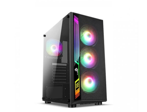CASE GAMER X-LION KN-850 TEMPERED GLASS SIDE PANEL + 3PCS 12CM FRONT PANNEL