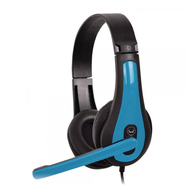 HEADSET UNNO TEKNO ACE 7 STEREO 3.5MM CON MICROFONO AZUL HS7207BL