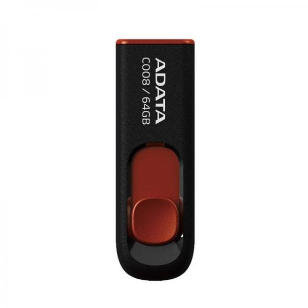 MEMORIA USB 64GB 2.0 ADATA AC008-64G-RKD BLACK+RED