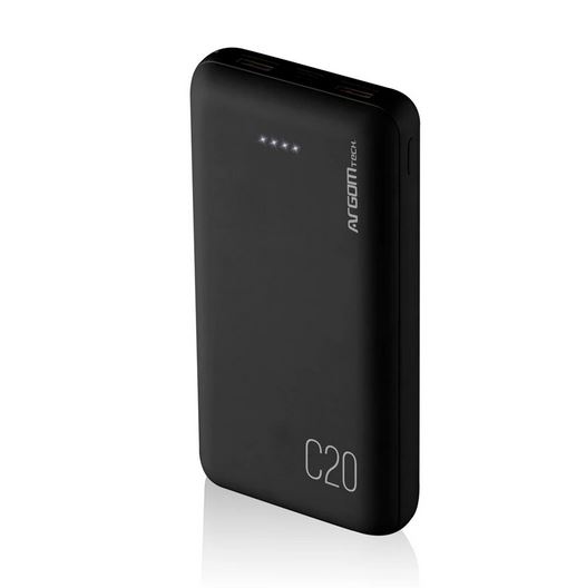 POWER BANK ARGOM C20 20000MAH BLACK ARG-PB-1144BK