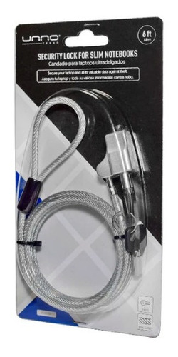 CANDADO UNNO TEKNO PARA PORTATIL KL6012SV-CON LLAVE
