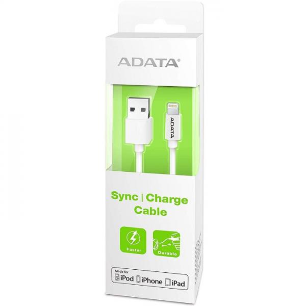 CABLE ADATA PARA IPHONE LIGHTNING WHITE AMFIPL-1M-CWH