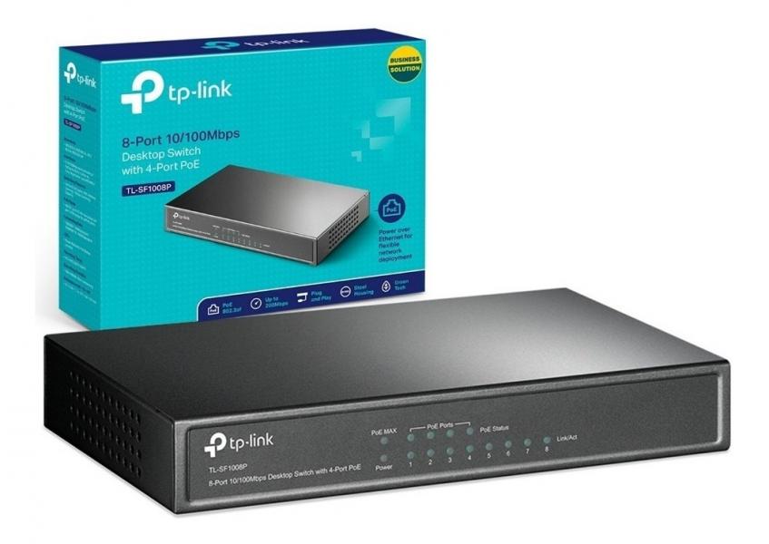 SWITCH TP LINK TL-SF1008P 8 PUERTOS 10/100 4-Port PoE+
