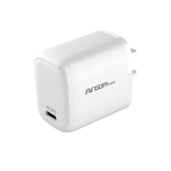 CARGADOR ARGOM FAST CHARGE DE PARED USB TYPE-C 20W ARG-AC-0114WT
