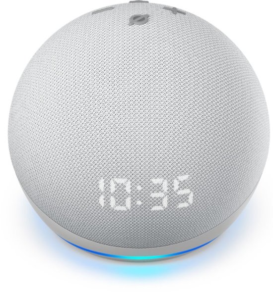 PARLANTE AMAZON ECHO DOT (4TH GEN) WITH CLOCK GLACIER WHITE B07XJ8C8F7