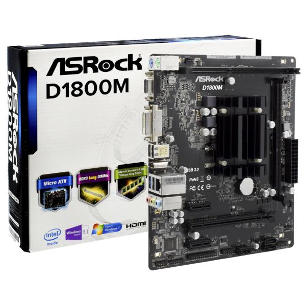 TARJETA MADRE ASROCK -PROCESADOR DUAL CORE J1800 MB-D1800M 1200