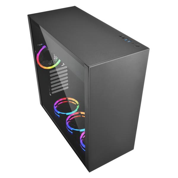 CASE SHARKOON GAMER PURE STEEL BLACK RGB ATX 4044951026616