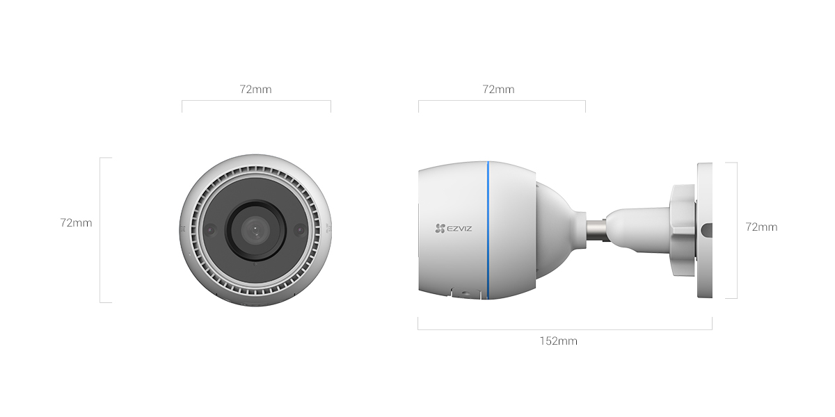 CAMARA DE VIGILANCIA EZVIZ CS-C3TN-A0-1H2WF IP EXT 2MP 1080P WIFI 2.4GHZ. LENTE 2.8MM