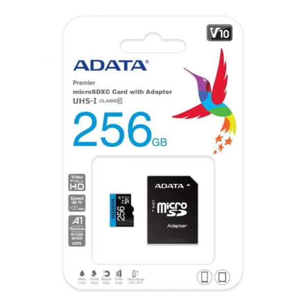 MEMORIA MICRO SD 256GB ADATA AUSDX256GUICL10A1-RA1