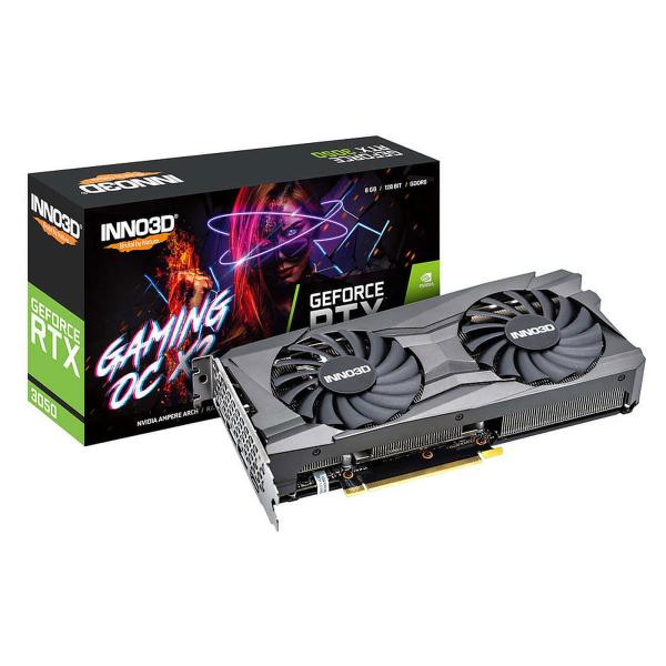 TARJETA DE VIDEO INNOVISION GEFORCE RTX 3050 GAMING OC X2 8GB DDR6 DP + HDMI N30502-08D6X-11902120
