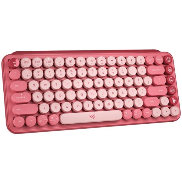 TECLADO LOGITECH POP KEYS INALAMBRICO WITH EMOJI KEYS HEARTBREAKER ROSE 920-010715