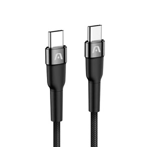 CABLE ARGOM DURA SPEED 100W PD FAST CHARGE TYPE- C TYPE-C NYLON BRAIDED 1.8M/6FT BLACK ARG-CB-0049BK