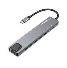 HUB ARGOM 8 IN 1 TYPE-C ONE AXESS SD/TF/HDMI/2XUSB3.0/RJ45/PD/TYPE-C ARG-UB-0093