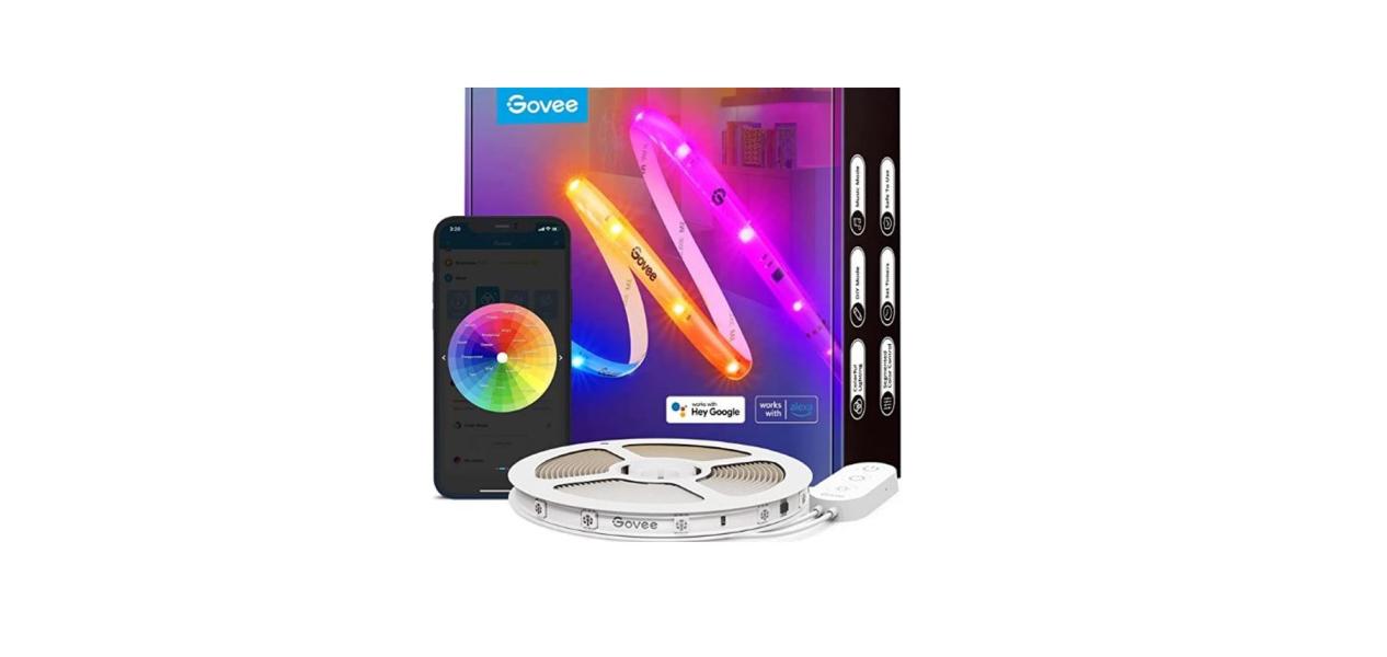 CABLE DE LUCES GOVEE LED RGBIC WIFI + BLUETOOTH LED CON COVERTOR DE PROTECCION 10MTS H619C1D1-OF-LA