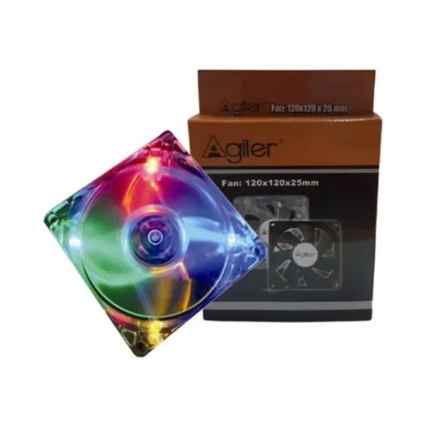 ABANICO AGILER 120MM TRANSPARENTE 3 COLORES AGI-8055C