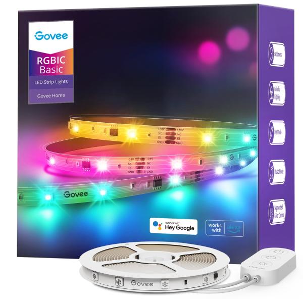 LUCES GOVEE BASIC WIFI RGBIC + BLUETOOTH LED STRIP 10M H618C