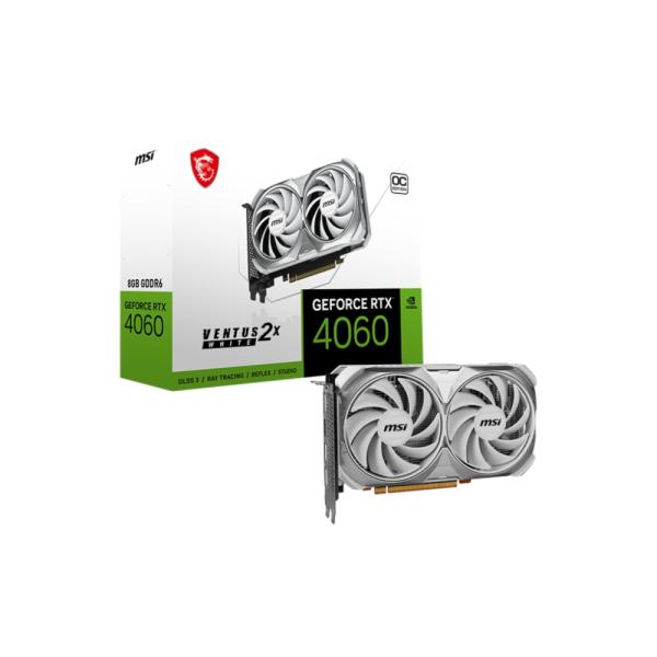 TARJETA DE VIDEO MSI GEFORCE RTX 4060 VENTUS 2X WHITE 8GB 0C 912-V516-030
