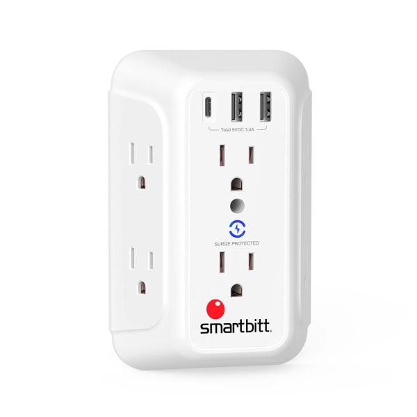 REGLETA SMARTBITT SUPRESSOR WALL 6 OUTLES 3USB SBSS-BW6-3U