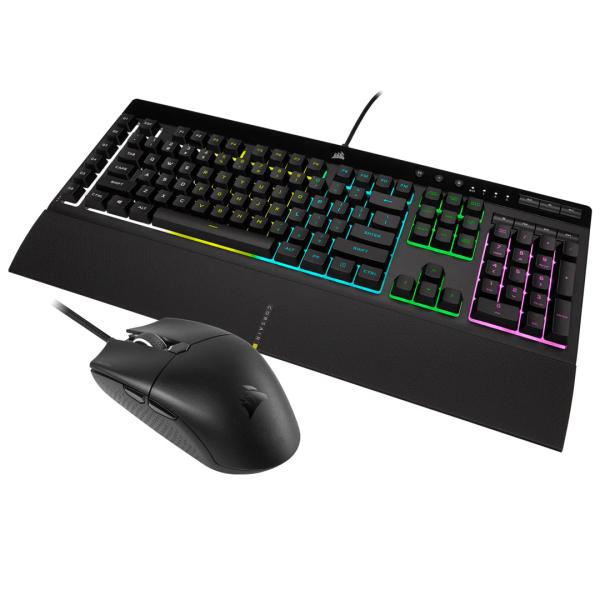 TECLADO Y MOUSE CORSAIR USB K55 RGB PRO + KATAR PRO CH-9226965-SP