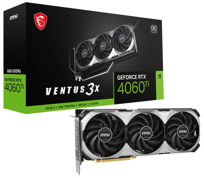 TARJETA DE VIDEO MSI GEFORCE RTX 4060 TI VENTUS 3X 16GBOC 912-V517-004