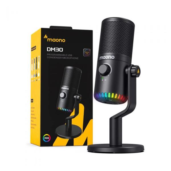MICROFONO MAONO DE CONDENSADOR USB DM30 RGB