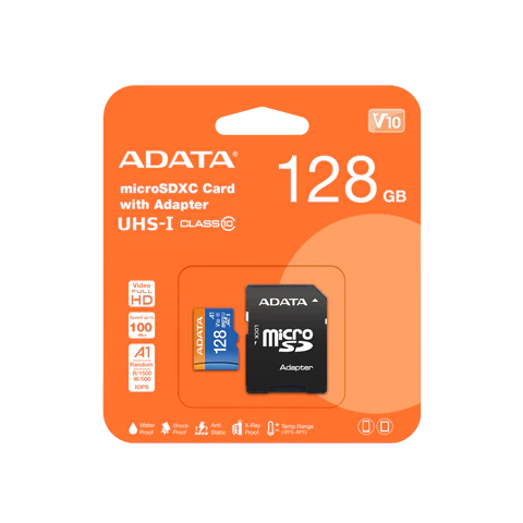 MEMORIA MICRO SD 128GB CLASE 10 ADATA AUSDX128GUICL10A1-RA1