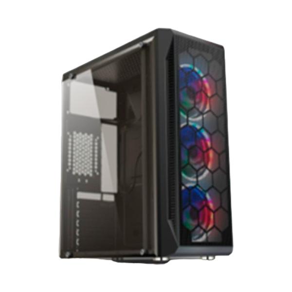 CASE GAMER EAGLE WARRIOR CG08Z3RA002C H410 +3 RGB FRONT FANS + TEMPERED GLASS