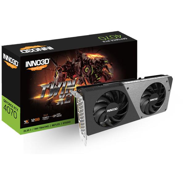 TARJETA DE VIDEO INNOVISION GEFORCE RTX 4070 12GB TWIN X2 GDDR6X N40702-126X-185252N