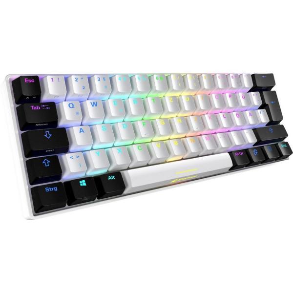 TECLADO SHARKOON USB MECHANICAL SGK50 S4 WHITE KAILH RED 4044951033843