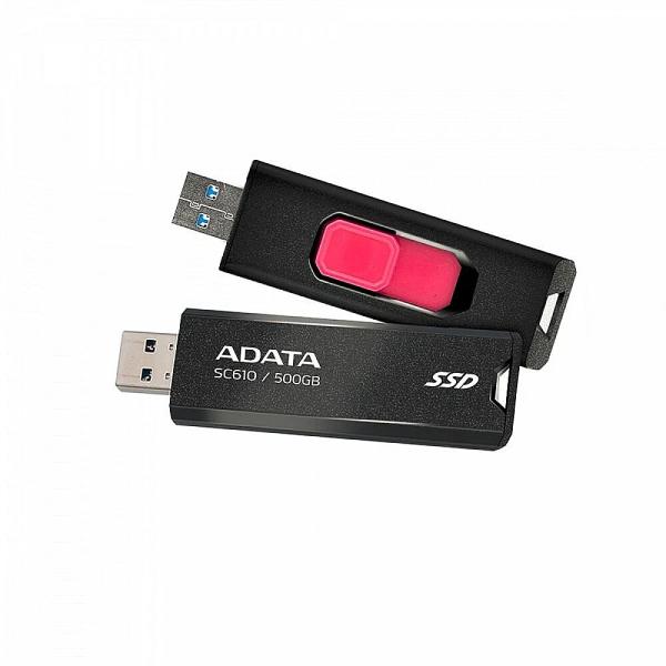 MEMORIA USB A 500GB 3.2 FLASH SSD ADATA BLACK/RED SC610-500GB-CBK/RD