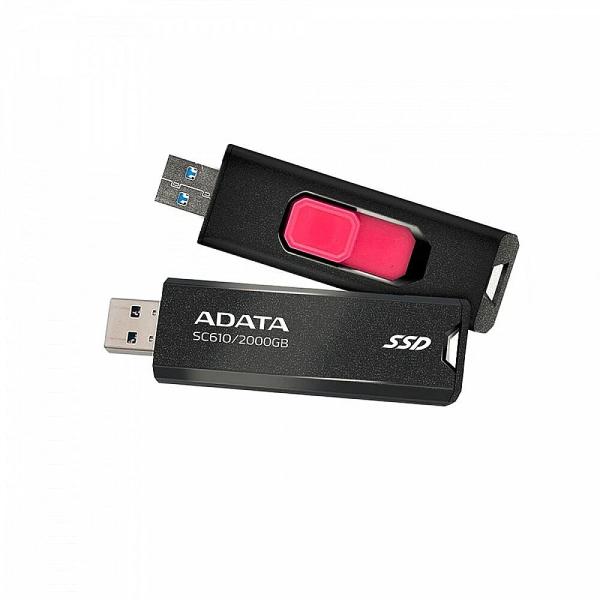 MEMORIA USB A 2TB 3.2 FLASH SSD  ADATA BLACK/RED SC610-2000G-CBK/RD